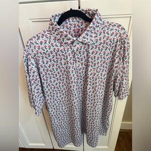 Rhoback Men's Polo Shirt - Red and White Pattern